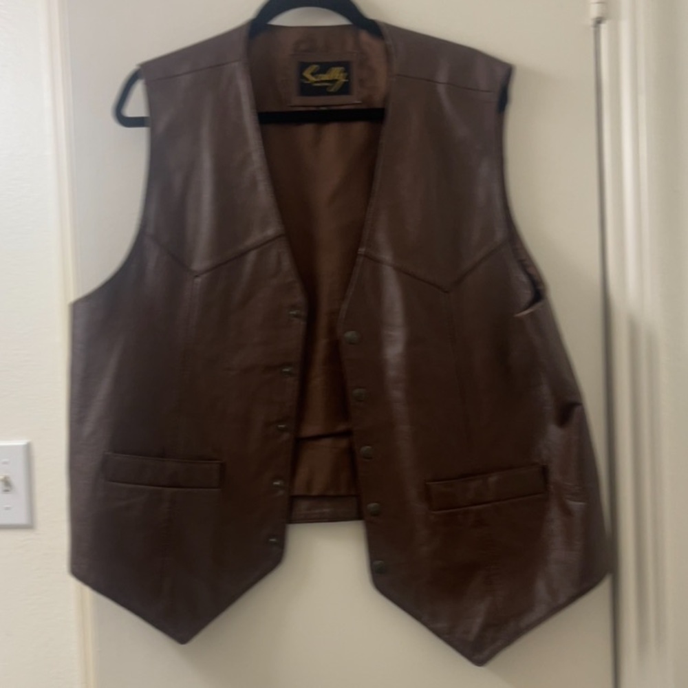 Scully Brown Leather Vest